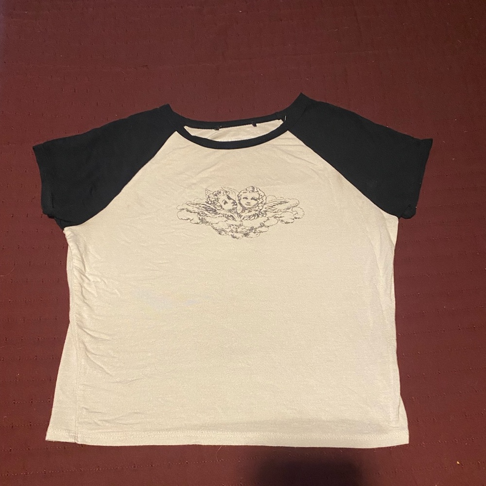 black & white angel tee